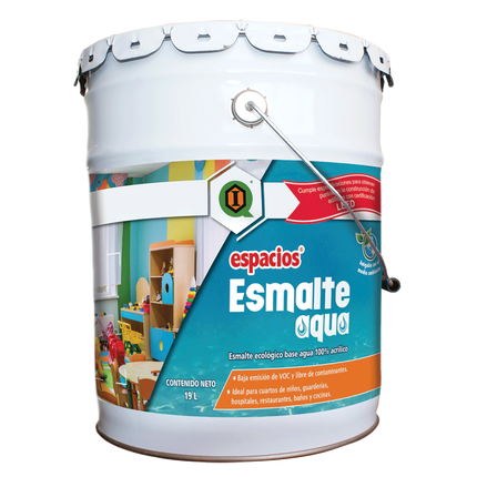 Espacios Esmalte Aqua Blanco, 19Lt